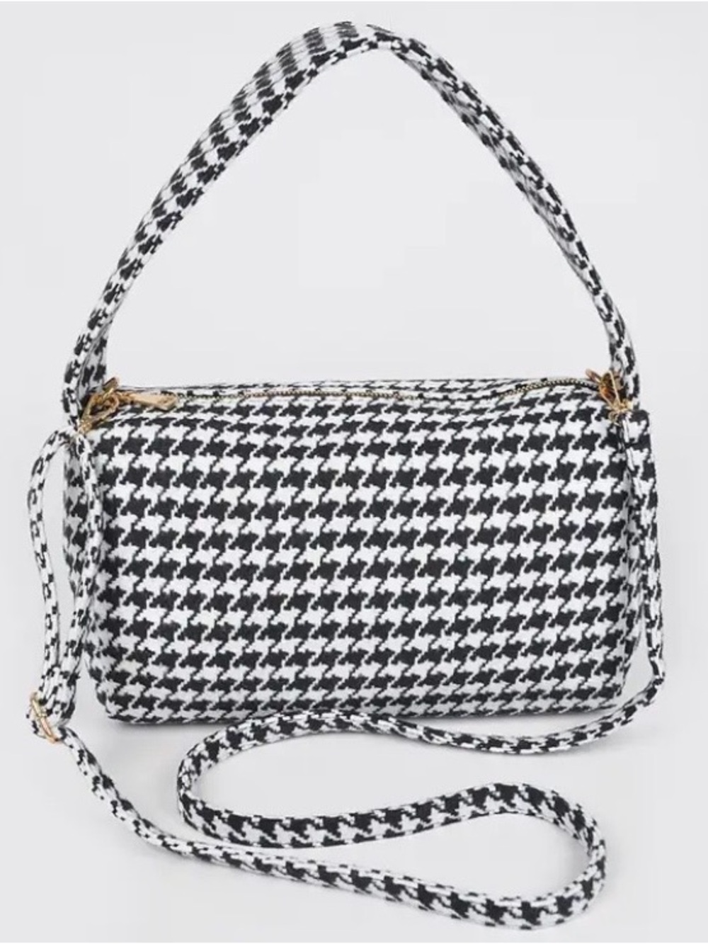 Black & White Houndstooth Shoulder Bag